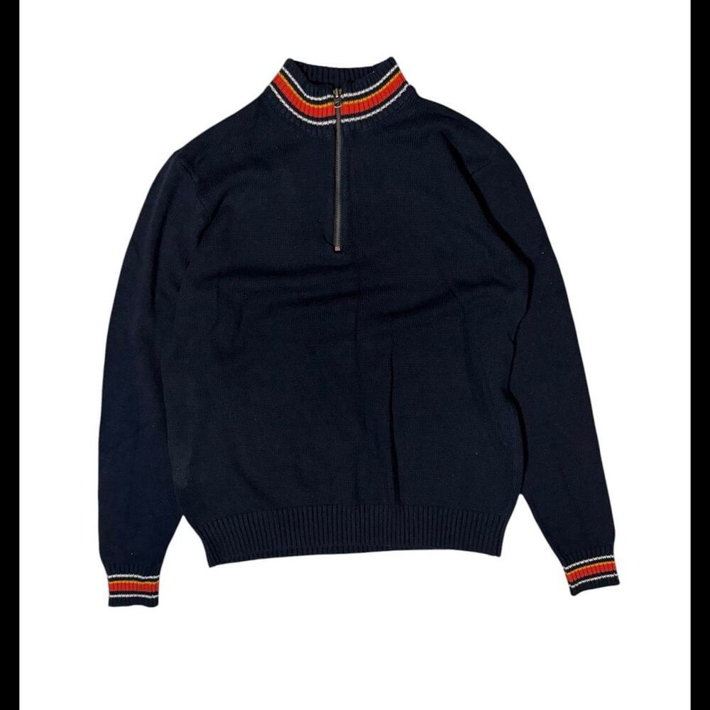 Navy‎ blue quarter zip sweater